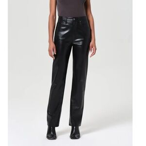 AGOLDE 90'S PINCH WAIST HIGH RISE STRAIGHT LONG (RECYCLED LEATHER)